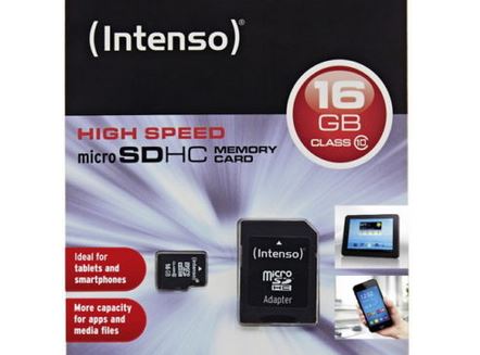 Intenso 16GB Micro SDHC Speicherkarte Class 10 Karte inkl. SD SDHC Card Adapter für 6,99 Euro inkl. Versand!