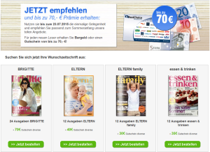 Zeitschriftenschnäppchen: 24 Ausgaben (Jahresabo) der Zeitschrift “Brigitte” für effektiv nur 8,- Euro durch Amazon Gutschein!