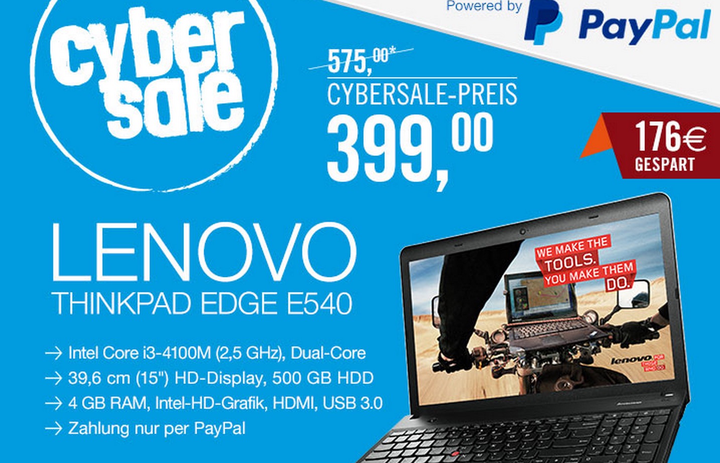 Lenovo ThinkPad Edge E540 Notebook mit i3 Prozessor für nur 399,- Euro inkl. Versand