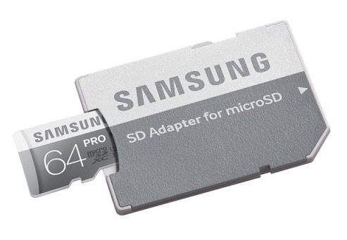 Samsung microSDXC Speicherkarte PRO 64GB mit SD-Adapter nur 29,90 Euro inkl. Versand