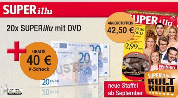 Knaller! 20 Ausgaben der Zeitschrift SUPERillu inkl. DVD effektiv nur 2,50 Euro – statt normal 42,50