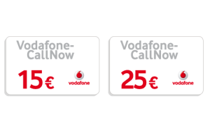 Günstiges CallYa-Guthaben oder Vodafone Grundgebühr sparen mit Vodafone Callnow Karten!