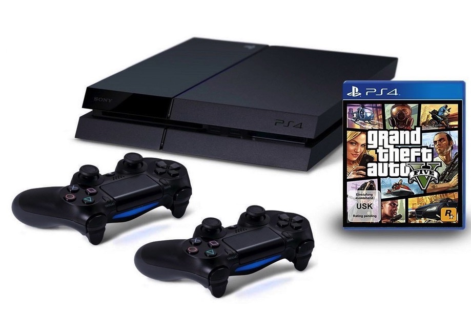 Sehr gut! Sony PlayStation 4 PS4 Konsole 500GB inkl. 2. Controller und GTA V nur 399,- Euro