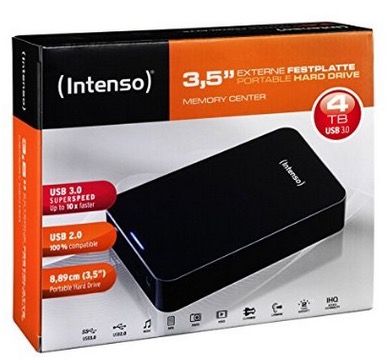 INTENSO Externe Festplatte 3.5 Zoll Memory Point 4 TB, USB 3.0 für nur 95,- Euro inkl. Versand