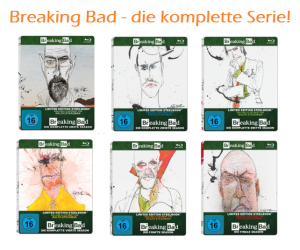 Super! Breaking Bad – die komplette Serie auf Blu-ray als Limited Steelbooks für zusammen 67,92 Euro!