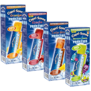 Capri Sonne FREEZIES Wassereis (Cola-Mix, Kirsche, Orange, Monster) 8 x je 5x50ml nur 10,90 Euro inkl. Versand