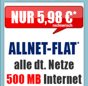O2 Allnet-Telefonflat + 500 MB Datenflat für nur 5,98 Euro pro Monat – mit Haken!