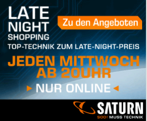Knaller! Die Saturn Late Night Shopping Angebote am Mittwoch – z.B. APPLE IPAD AIR 32GB WIFI grau oder weiss für 374,- Euro