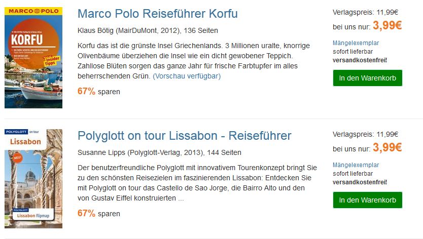 Verschiedene Reiseführer im Terrashop ab 3,99 Euro inkl. Versand