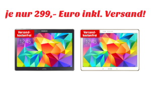 Schnell! Samsung Galaxy Tab S 10.5 16GB WiFi in weiß oder grau für je nur 299,- Euro inkl. Versand bei Media Markt!