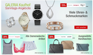 Die Galeria Kaufhof Sonntags-Angebote am 23. August – wie immer kombinierbar mit dem 10% Newsletter Gutschein!