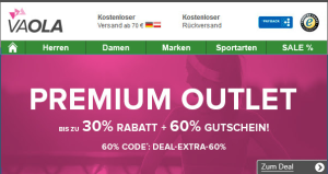 Top! 60% Gutscheincode für den Vaola Premium Outlet Store auf bereits um 30% reduzierte Artikel!