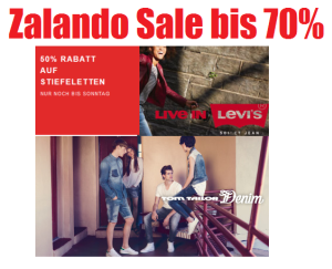 Top!! Die aktuellen Zalando Sales in der Übersicht – z.B. bis zu 70% auf Tom Tailor, Levi’s oder Schuhe