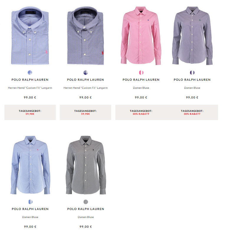 Zwei verschiedene Polo Ralph Lauren Hemden für nur 39,90 Euro
