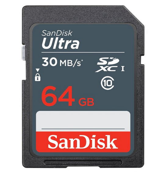 SanDisk Ultra SDXC UHS-I 64GB Speicherkarte (bis zu 30MB/s lesen) für nur 16,- Euro bei Prime inkl. Versand