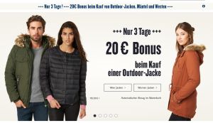 20,- Euro Sofortrabatt bei Tom Tailor auf Jacken, Mäntel und Westen!
