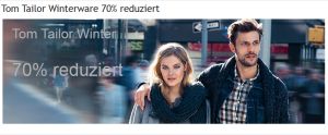 Satte 70% Rabatt auf Jacken, Mäntel und Schals von Tom Tailor + 5,- Euro Newslettergutschein!