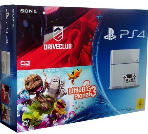 PS4 in weiss inkl. Driveclub + Little Big Planet 3 nur 349,90 Euro inkl. Versand
