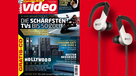 Schneller, wieder da! Jahresabo Video Magazin für 63,90 Euro bestellen – KEF M200 In-Ear-Headphonesim Wert von 168,- geschenkt