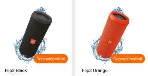 Spritzwasserfester, tragbarer Lautsprecher JBL Flip3 in verschiedenen Farben für 98,10 Euro!