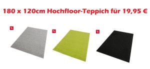 Hochflor-Teppich, my home “Bodrum” in 180 x 120 cm für nur 19,99 Euro inkl. Versand für Otto Neukunden!