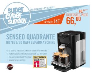 Senseo Quadrante HD7863/60 Kaffeepad-Automat ab 61,- Euro!