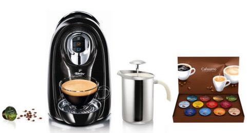 Tchibo Cafissimo COMPACT Kaffeemaschine inkl. 40 Monaten Garantie, Hand-Milchaufschäumer und 12 Kapseln für nur 29,99 Euro inkl. Versand