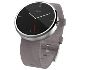 MOTOROLA Moto 360 Smart Watch hell mit Lederarmband für 129,- Euro!