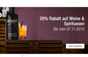 Letzter Tag! 20% Rabatt auf Weine und Spirituosen + 10% Newslettergutschein bei Galeria Kaufhof!