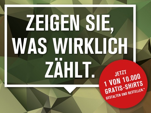 Bei der Bundeswehr ein T-Shirt mit 4 verschiedenen Sprüchen vollkommen gratis nach Hause bestellen