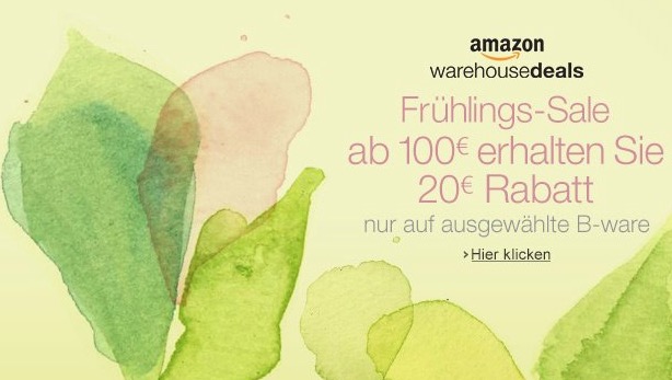 Knaller! Diesmal 20,- Euro Rabatt auf Warehouse Deals bei Amazon – ab 100,- Euro Warenwert