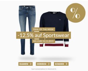 12,5% Rabatt auf Sportswear + 5,- Euro Newsletter bei Engelhorn!