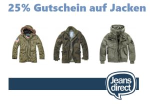 25% Rabatt auf alle Jacken bei Jeans-Direct!