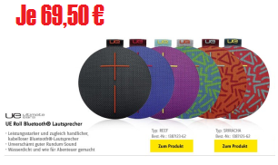 Top! Logitech Ultimate Ears UE Roll Lautsprecher für 69,50 Euro!