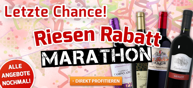 Letzte Chance! Alle Riesen Rabatt Marathon Weine bei Weinvorteil nochmal im Angebot!