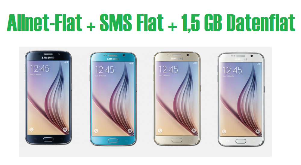 Otelo Allnet XL Aktion mit 1,5GB Datenvolumen + Samsung Galaxy S6 für 1,- Euro und 29,99 Euro/Monat!