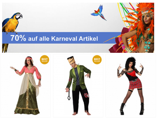 80% Rabatt auf Karneval-Kostüme bei Zengoes + gratis Versand innerhalb von 2 Tagen!