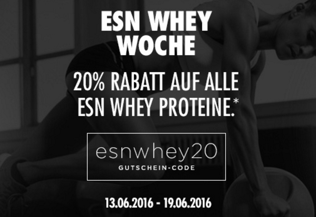 20% Gutschein Rabatt auf ESN Whey Protein Pulver bei Fitmart!