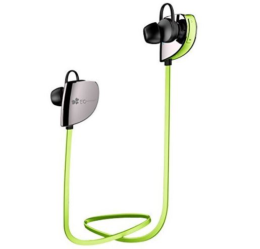 EC Technology Bluetooth 4.1 Sport In-Ear-Kopfhörer inkl. Mikrofon, wasserfest, in Grün für nur 9,99 Euro inkl. Primeversand
