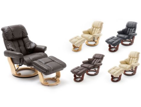 MCA Relax-Sessel Calgary aus echtem Leder inkl. Hocker in verschiedenen Farben für je nur 389,99 Euro inkl. Versand