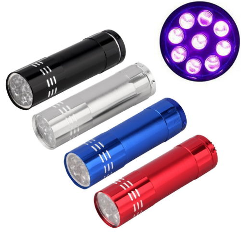 Günstig! UV-Taschenlampe mit 9 LEDs ab nur 79 Cent inkl. Versand aus China!