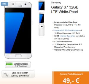 Otelo Allnet Flat XL und Samsung Galaxy S7 für einmalig 48,- Euro + 29,99 Euro pro Monat