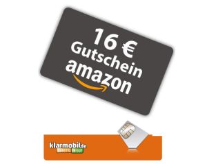 Klarmobil SIM-Karte mit 10,- Euro Guthaben für 1,95 Euro mit 16,- Euro Amazon-Gutschein als Prämie!