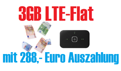 Sim-Only Deal: 3GB LTE Flat Vodafone DataGo M für monatlich 17,49 Euro mit 288,- Euro Auszahlung und LTE W-Lan Router