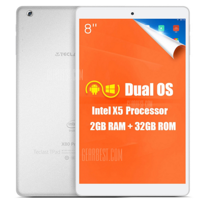 Nur 20 Stück! Teclast X80 Power Tablet mit Metallgehäuse, 2GB Ram, 8″ Full HD Display, Win 10 & Android für 83,34 Euro