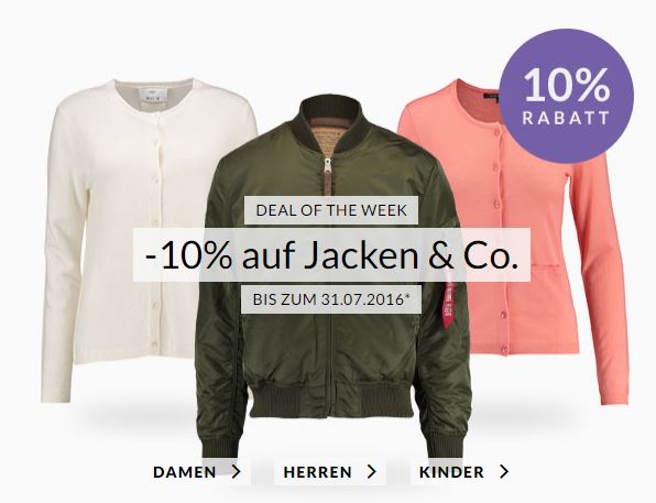 Engelhorn Sports Weekly Deals – 10% Rabatt auf Sommerstrick und Jacken im Fashion- und Sportsshop