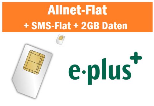 Sim-Only: E-Plus Blue All-in M Allnet-Flat + SMS-Flat + 2GB LTE-Flat für 9,99 Euro monatlich!