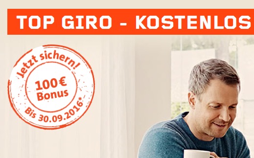 Wüstenrot Girokonto mit kostenloser EC- und Visakarte + 100,- Euro Startguthaben bei Nutzung als Gehaltskonto