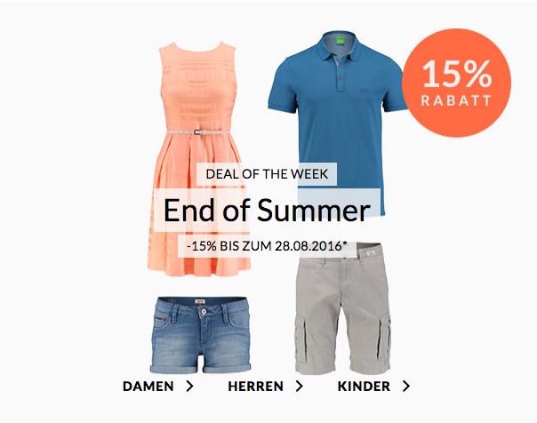 *TOP* Nur bis 28. August: -15%  Rabatt auf Kleider, Blusen, Hemden, Shorts und Vieles mehr