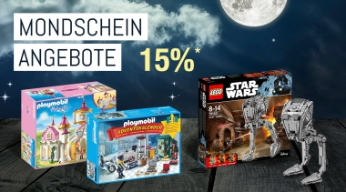 Bei Galeria Kaufhof ab 20 Uhr „Mondschein Angebote“ mit 15% Rabatt auf 3 Artikel aus den Bereichen Spielwaren & Kinderbekleidung